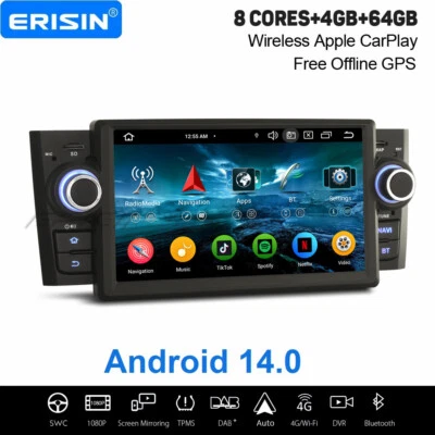7" IPS 8 Kern 64GB Android 14 DAB+ Autoradio GPS Carplay Fiat Grande Punto Linea - Bild 1 von 4