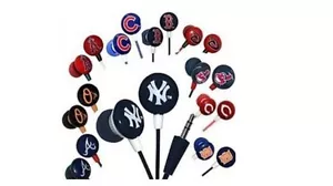 MLB Team Logo Earphones with Microphone by MIZCO -Select- Team Below - Picture 1 of 12