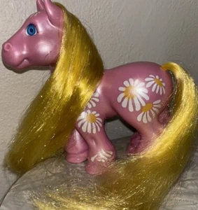 Prado mágico vintage Cabbage Patch Kids Shimmer Pony rosa y amarillo CPK - Imagen 1 de 10