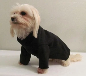 Black Fleece Long Sleeve Shirt Dog Puppy Teacup Pet Apparel Clothes XXXS - Large - Picture 1 of 1