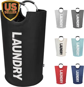 90L Large Laundry Basket, Collapsible Laundry Bag, Freestanding Tall Clothes ... - Picture 1 of 1