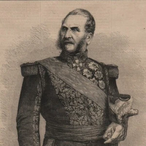 Marschall Magnan - Soldat Krieg Offizier - Pressestich 1865 - Bild 1 von 2