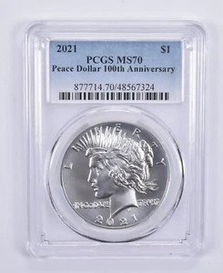 2021 Peace Silver Dollar 100th Anniversary MS70 PCGS - Picture 1 of 5