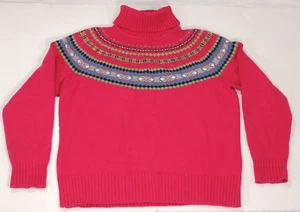 Suéter De Colección Eddie Bauer Cuello Alto Mezcla Angora XL Cuentas Fair Isle Nórdico - Imagen 1 de 19