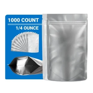 Loud Lock Mylar Bags 1,000 Count - 1/4 Ounce White/Clear Zip Seal Bags - Picture 1 of 9