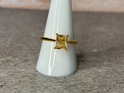 Topacio rosa pálido delicado RBP usado una vez enchapado en oro amarillo banda talla 9 Foto 1 de 3