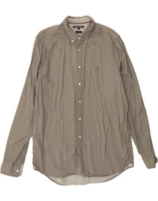 TOMMY HILFIGER Mens Slim Fit Shirt XL Grey Polka Dot BM01 - Image 1 of 3