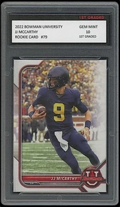 Tarjeta de novato 1er grado 10 - JJ McCarthy 2022 Bowman University Vikings/Michigan - Imagen 1 de 1