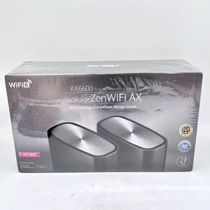 ASUS ZenWiFi AX Whole-Home Tri-band Mesh WiFi 6 System (XT8-BLACK)-2 pack - Picture 1 of 6