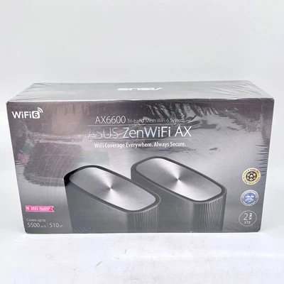 ASUS ZenWiFi AX Whole-Home Tri-band Mesh WiFi 6 System (XT8-BLACK)-2 pack - Image 1 of 4
