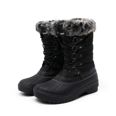 Women Mid Calf Warm Cozy Faux Fur Lined Snow Boots Winter Outdoor Ski Boots - Image 1 of 4