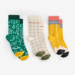Dodo Toddler Unisex Cotton Back to school 3-pk Crew Socks Kids Size 2-3 years - Picture 1 of 3
