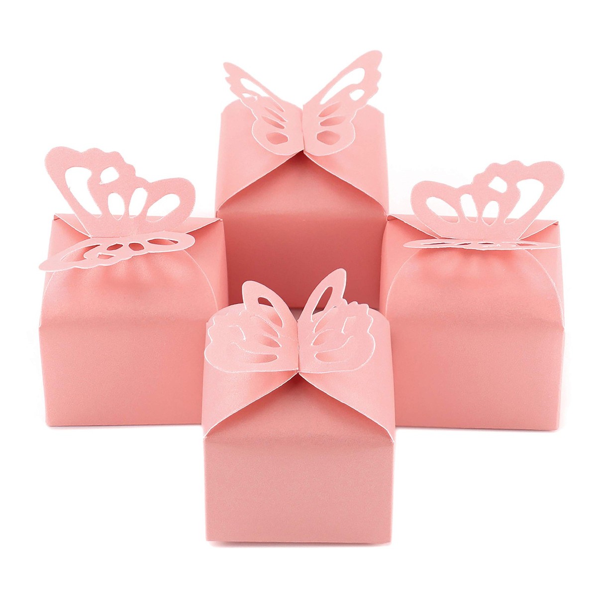 Cajas De Favores Para Bodas - Diseño Con Mariposas, Corazones Y Dulces, Para Detalles De Boda