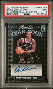 2023 Panini Donruss Elite Rookie Yearbook Autographs Dariq Whitehead Black 1/1 - Bild 1 von 2