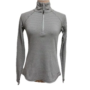 Eddie Bauer Womens Gray Dot 1/4 Zip Pullover Zip pocket Long Sleeve Sz S Layer - Picture 1 of 10