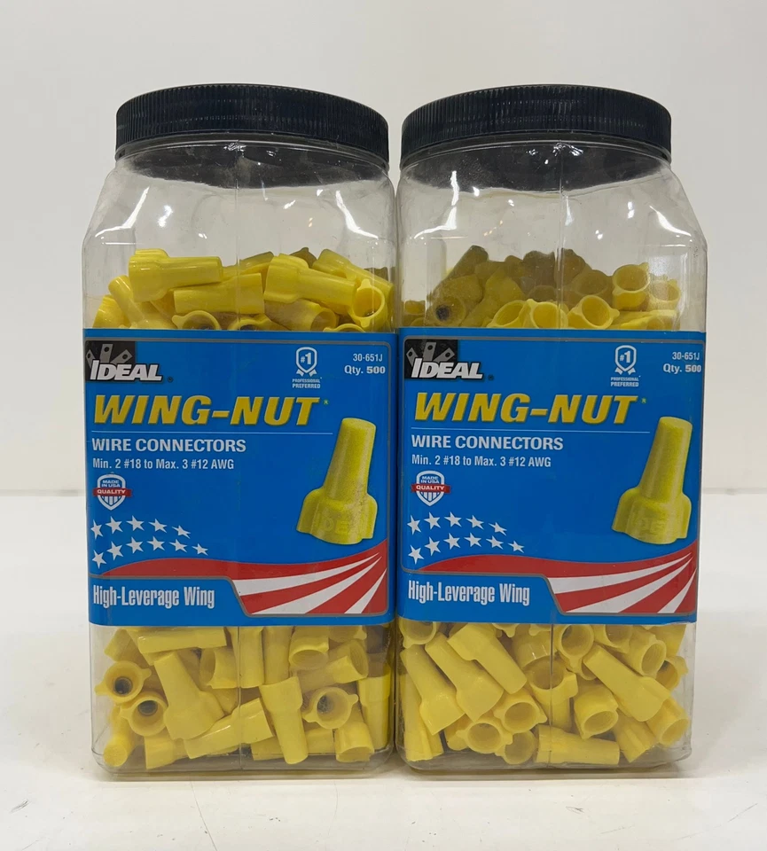 (1000 TOTAL) Ideal 451 Yellow Wing Nut Wire Connectors 30-651J - Image 1 of 1