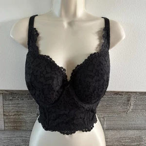Victoria Secret Body von Victoria gefütterter Halb BH Gr. 38DDD schwarz Spitze - Bild 1 von 8