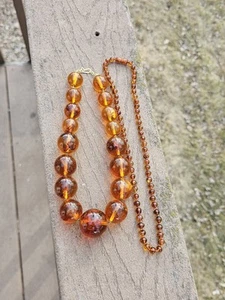 Large Amber Beaded Necklace Lot 2 - Picture 1 of 24