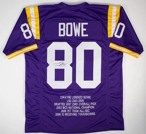 LSU Tigers, Dwayne Bowe, Signed XL Custom Jersey, JSA Authentication - Picture 1 of 3