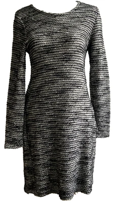 NUEVO CON ETIQUETAS LEOTA NY Negro Blanco Mármol Tejido Suéter Vaina Vestido Midi Mujeres Mediano Foto 1 de 4