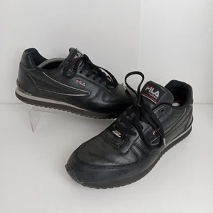 Fila Retro Classic Clip 10 Trainers Black/Charcoal UK 10 Mens - Picture 1 of 7