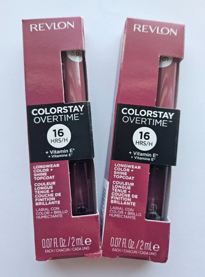 2 Revlon Colorstay Overtime Lipcolor 220 Unlimited Mulberry 16hr