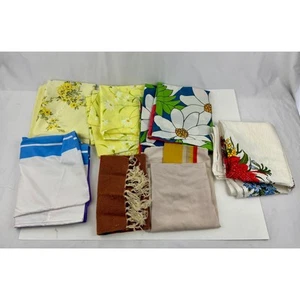 VTG 7 Pc Set Pillow Cases Sheet 1970s Retro Floral USA MCM Daisies - Picture 1 of 9