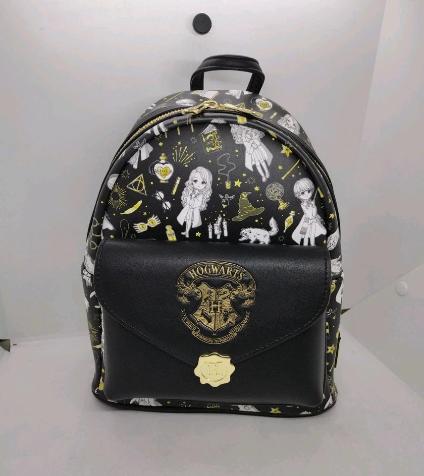 Loungefly Harry Potter Magical Elements Mini Backpack - Black/Gold/White