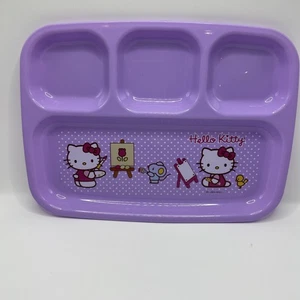 Hello Kitty Sanrio Kunststoff Kinder Essen Tablett Teller Lila 4 Fächer - Bild 1 von 5