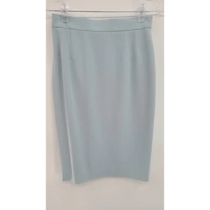 Escada Aqua Wool Women's Skirt Size 8 Lined Slit Knee Length Luxury Career - Picture 1 of 13