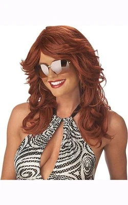 DISCORAMA MAMA 1970S DISCO RED WIG COSTUME ACCESSORY - Image 1 of 2