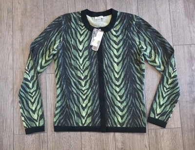 Investments Fine Cashmere Button Green and Black Cardigan Sweater NWT XS - Image 1 of 4