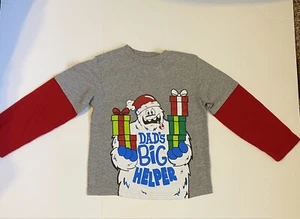 ‘Dad’s Big Helper’ Abominable Snow Christmas Long Sleeve T-Shirt Size 5T - Picture 1 of 2