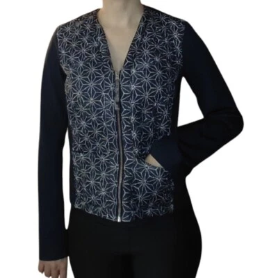 Cárdigan Lululemon Again Talla 8 Azul Explotado Sashiko Star Inkwell Ghost Chaqueta  Foto 1 de 4