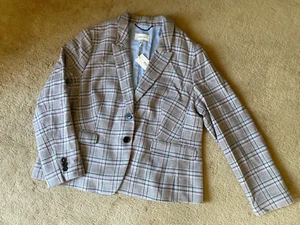 BNWT Marks and Spencer Per Una Ladies Pink/Blue Check Jacket - Size 20 - RRP £89 - Picture 1 of 5