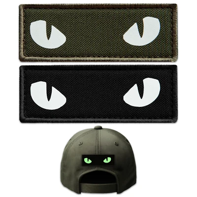 2-Piece Cat Eyes - Glow in The Dark - Morale Patches Tactical Patch Military - Image 1 of 4
