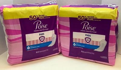 Poise Incontinence Pads for Women, #4 Moderate Long, 168 Pads Disheveled bags