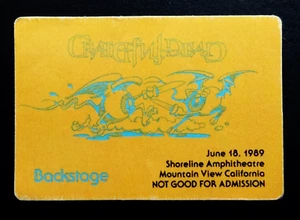 Grateful Dead Backstage Pass Shoreline CA Mt View 18.06.89 18.06.1989 Rick Griffin - Bild 1 von 12