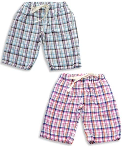 Dinky Souvenir Girls Reversible Seersucker Drawstring Waist Shorts - Picture 1 of 5