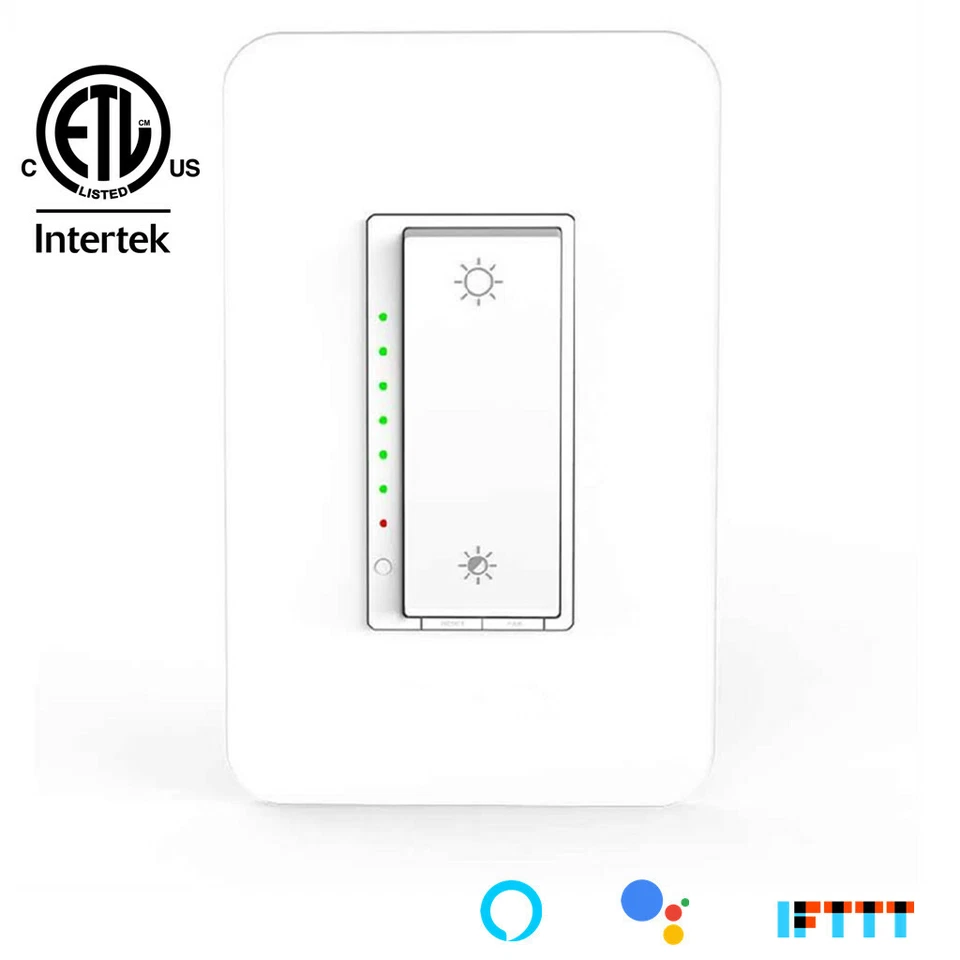 Nexete Smart  Dimmer Light Switch WiFi Works with Amazon Alexa Google Home IFTTT - Image 1 of 4