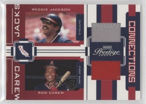 2005 Playoff Prestige Connections Jerseys /250 Reggie Jackson Rod Carew HOF