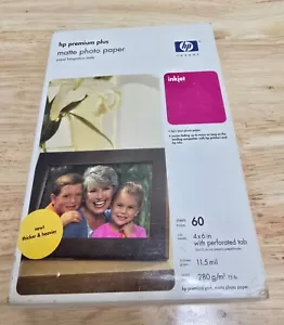 HP Premium Plus Matte Photo Paper 60 Sheet 4x6 75lb - Picture 1 of 3