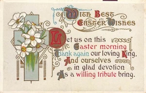 Postcard: With Best Easter Wishes, DB Posted 1913 - Picture 1 of 2