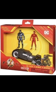 AUTHENTC DC THE FLASH MOVIE Flash, Batman & Batcycle Figure & Vehicle 3 Pck 2023 - Picture 1 of 5