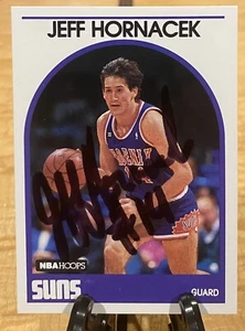 Authentic 1990-91 NBA HOOPS #222 Jeff Hornacek Signed On card Autograph - Picture 1 of 3