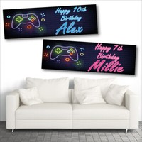 2 PERSONALISED GAMING - CONSOLE - BIRTHDAY BANNERS - BOY OR GIRL - X BOX - PSP