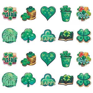 20Pcs Single Face Clover Wood Pendants Wooden Shamrock Charms for Patrick's Day - Picture 1 of 7
