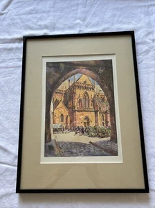 HANSI Ancienne Gravure  J J WALTZ COLMAR Marché à la Collégiale St Martin 1923 - Picture 1 of 5