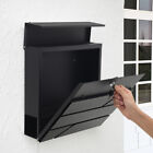 Wall Mounted Outdoor Large Lockable Mailbox Steel Locking Parcel Letter Post Box
