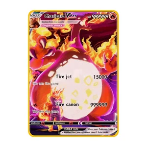 Charizard VMAX 999999point Gold Metal Pokemon Card Collectible Gift Display - Picture 1 of 8
